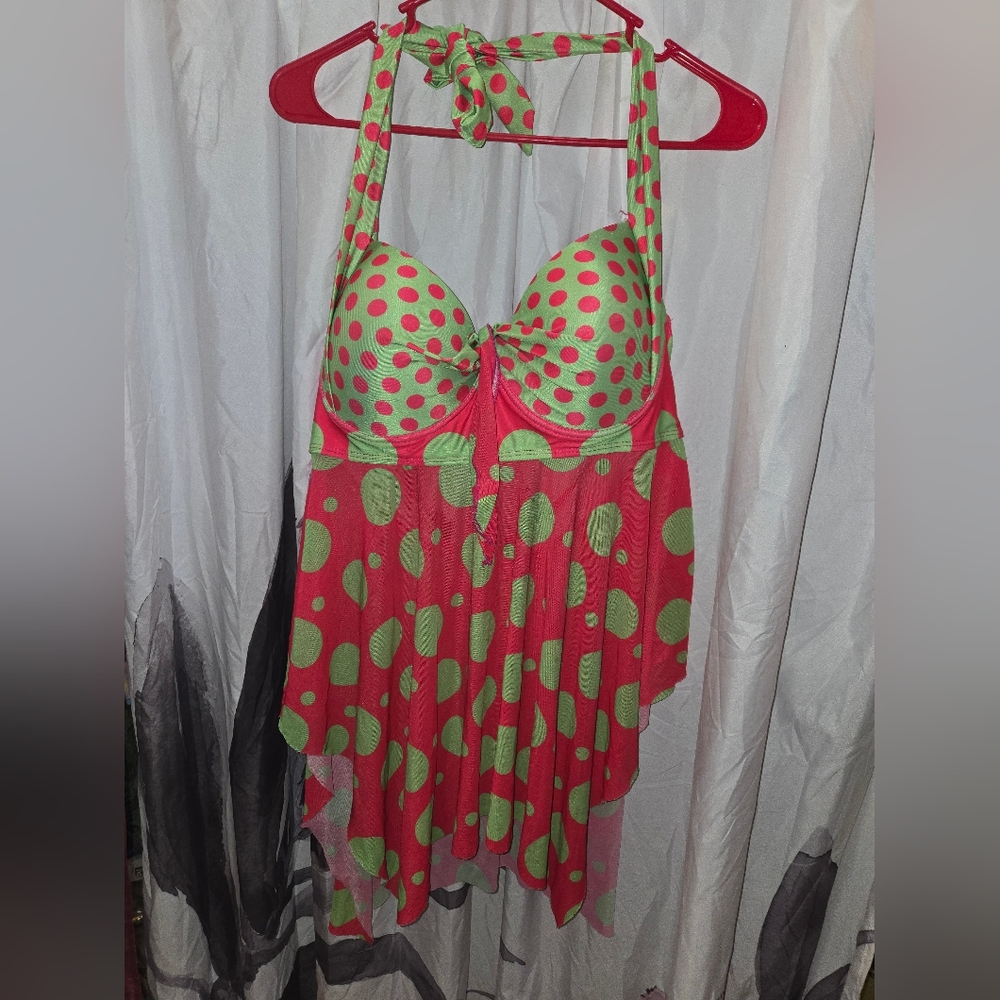 Nextmia pink and green swim tank/dress size 18